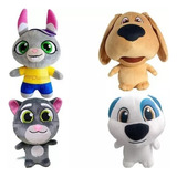 Kit 4 Pelúcias Talking Tom, Ben, Becca E Hank 15cm Amigos