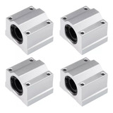 Kit 4 Pillow Block 8mm Com Rolamento P/ Eixo Linear Sc8uu