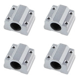 Kit 4 Pillow Block 8mm Com Rolamento P/ Eixo Linear Sc8uu
