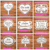 Kit 4 Placas Casamento Mdf - Lá Vem A Noiva- Personalizada