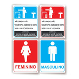 Kit 4 Placas Para Banheiro Feminino