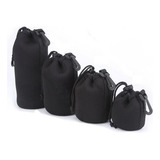 Kit 4 Porta Lente Case Neoprene Prende No Cinto Bolsa