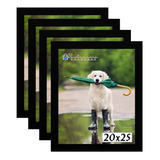 Kit 4 Porta Retrato Molduras 20x25 Preto Liso
