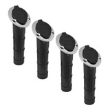 Kit 4 Porta Varas Caniço Inclinado Inox + Tampa Lancha Barco