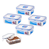 Kit 4 Potes Herméticos Porta Papinha Bebê Lock&lock 350ml Cor Transparente