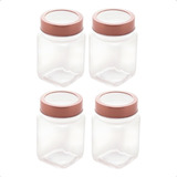 Kit 4 Potes Vidro Doces Cereais Temperos Biscoito Baleiro