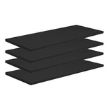 Kit 4 Prateleiras 40x25cm Mdf Preto