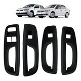 Kit 4 Puxador Interno Porta Gol G5 G6 Vidro Elétrico Preto
