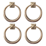 Kit 4 Puxador P/ Jazigo Bronze Acessório Tumulo Argola 8cm
