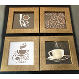 Kit 4 Quadrinhos Kit Cozinha 13x13cm