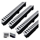 Kit 4 Ralo Linear 8x50 Grelha Alumínio Sifonado E Tela 