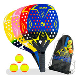 Kit 4 Raquete De Beach Tennis Com 3 Bolas Oficiais + Capa