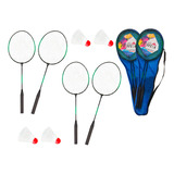 Kit 4 Raquetes Badminton + 4