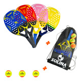 Kit 4 Raquetes De Beach Tennis Com 3 Bolas Oficiais + Capa