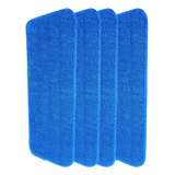 Kit 4 Refil Mop Spray Esfregão Microfibra Alta Limpeza Azul