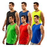 Kit 4 Regatas Masculinas Dryfit Camiseta Fitnes Pra Academia