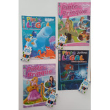 Kit 4 Revistas Disney Pinte Legal E Pinte E Brinque Princesas Disney Com 4 Caixinhas De Lápis De Cor 6 Cores