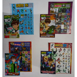 Kit 4 Revistas P/ Colorir Ben 10 + 140 Adesivos Ben10 