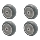 Kit 4 Rodas 3 Polegadas Bp 60kg Schioppa Rodinhas Borracha Rodas Cinza