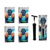 Kit 4 Saco Organizador Vácuo Mala Viagem Médio + Bomba