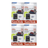 Kit 4 Sandisk Ultra Microsd 32gb Class10 Memory Card 100mb/s