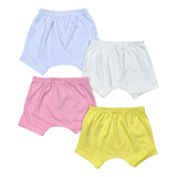 Kit 4 Shorts De Bebê Malha