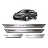 Kit 4 Soleira Porta Aço Inox Escovado Renault Fluence Cvt