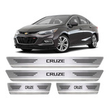 Kit 4 Soleira Protetora Porta Aço Inox Cruze 2017 2018 2019