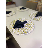 Kit 4 Sousplat Jacquard Floral Várias Cores - Jogo Completo