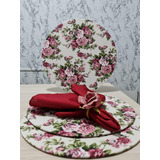 Kit 4 Sousplat Jacquard Jogo Completo Suplat Lindas Estampas