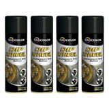 Kit 4 Spray De Envelopamento Líquido Dip Wheel 500ml Preto