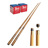 Kit 4 Tacos Bar Sinuca Bilhar 1,35m + 2 Giz Master 