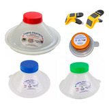 Kit 4 Tampas Pratinta + Suporte Magnético Pincel Vonder