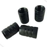 Kit 4 Tampinha De Válvula Pneu Inox Universal Preto Padrão