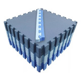 Kit 4 Tapete Tatame Tons De Azul Eva 100x100x1cm 10mm 1x1