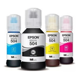 Kit 4 Tinta P/ Epson T504 L4150 L4160 L6191 L6161 L6171 Ori