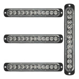 Kit 4 Tira Led Efeito Estrobo Automotivo 12leds Polícia Samu