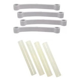 Kit 4 Tirante Branco E 4 Rolete Lavadora Consul E Brastemp