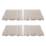 Kit 4 Un Estrado Piso Plástico 4,5x50x50 Natural Resistente Cor Branco