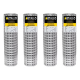 Kit 4 Un Tela Soldada Alambrado Metallo 1,00x25m Fio 1,6mm