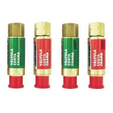 Kit 4 Válvula Seca Corta Fogo Chama Oxigênio Acetileno/glp