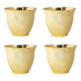 Kit 4 Vasos Grego Dourado Cachepô Orquídeas E Decoração