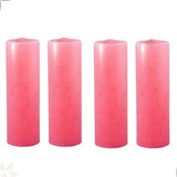 Kit 4 Vela De 7 Dias Colorida Rosa 262g Melhor Qualidade