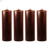 Kit 4 Velas De 7 Dias Colorida Marrom Grande - 262g