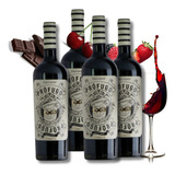 Kit 4 Vinhos Argentinos Malbec Frutos Rojos Vinho Tinto