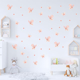 Kit 40 Adesivos Decorativos Borboletas Flores Quarto Bebê