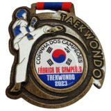 Kit 40 Medalhas Personalizadas Taekwondo Luta