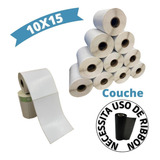 Kit 40 Rolos Etiquetas Couche S 10x15 Cm | 100x150 Mm Cor Branco