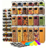 Kit 42 Potes Herméticos Mantimentos Plásticos Com Tampa