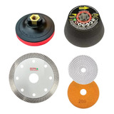 Kit 45 Graus 1 Suporte 1 Disco Fino 1 Rebolo#120 1 Lixa#200